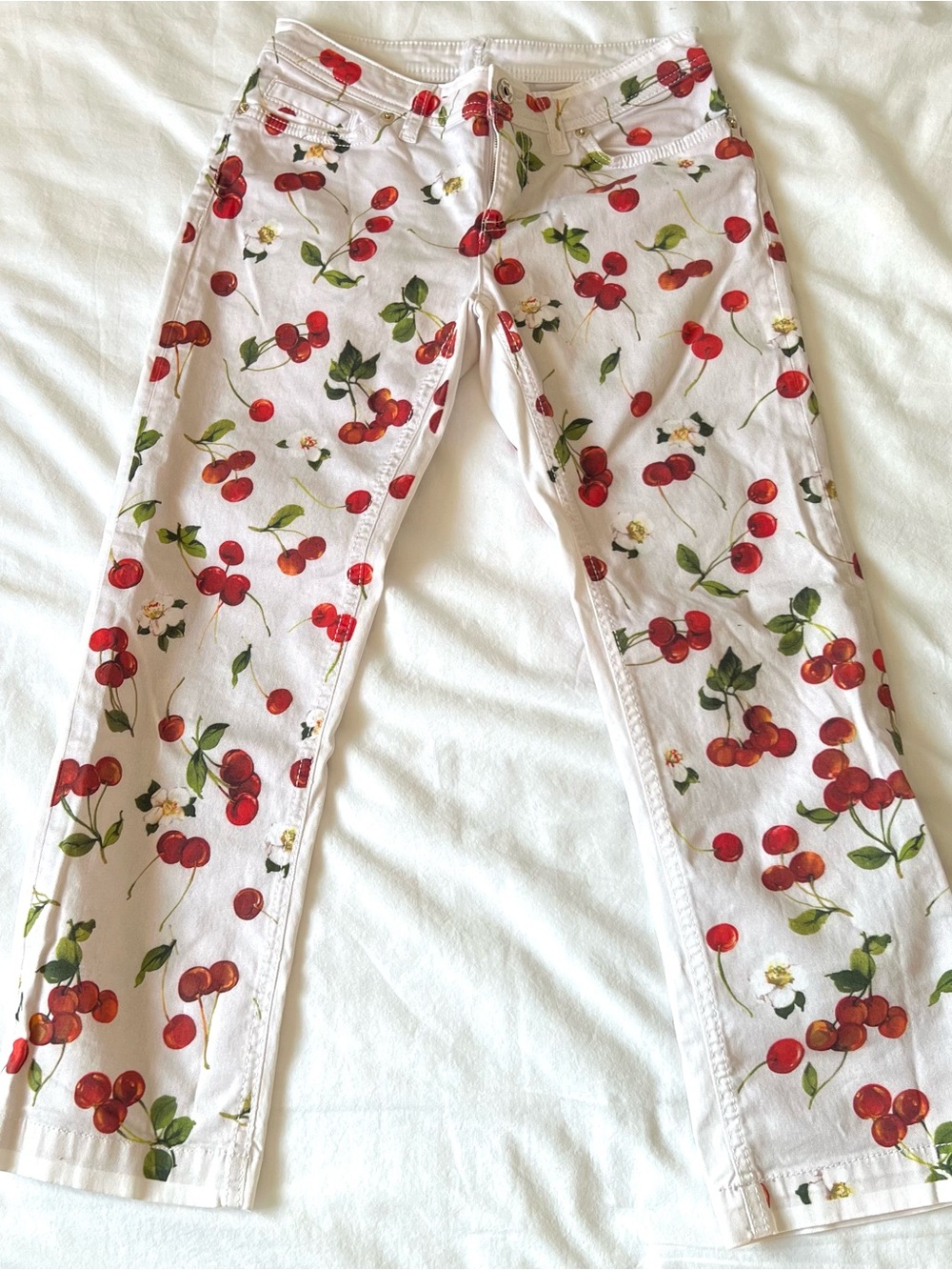 Dolce & Gabbana Cherry Print Cropped Pant
